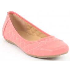 Estatos Synthetic Leather Quilted Flat Comfortable Pink/Peach bellerina/shoes